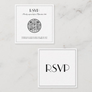 Moderna y elegante Boda elegante Nota RSVP grande