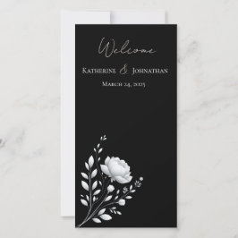 Moderna y elegante boda negra y flor blanca