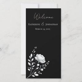 Moderna y elegante boda negra y flor blanca