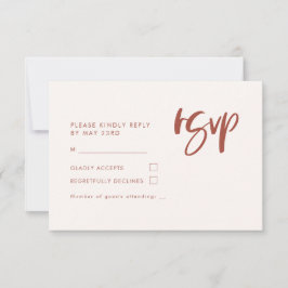 Moderna y elegante boda rosa nevada RSVP