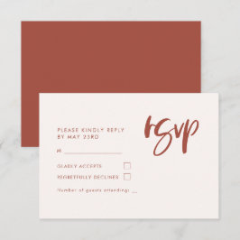 Moderna y elegante boda rosa nevada RSVP