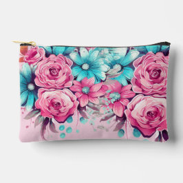 Moderna y elegante bolsa de accesorios florales ro
