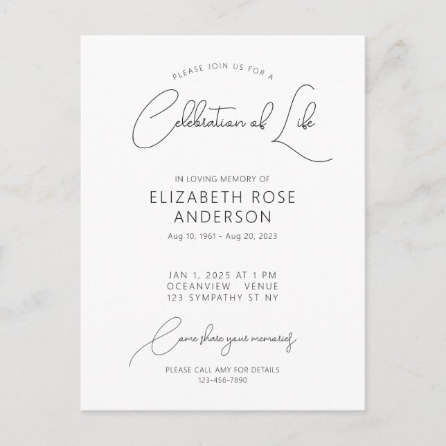 Moderna y elegante celebración de la invitación a  (Anverso)