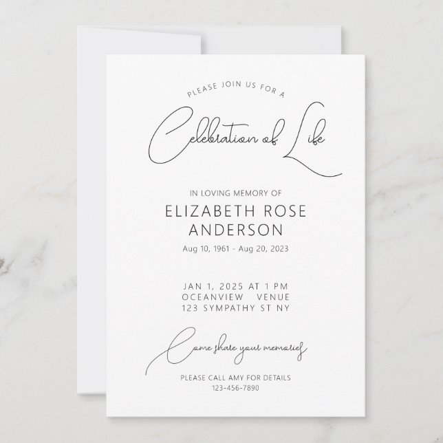 Moderna y elegante celebración de la invitación a  (Anverso)