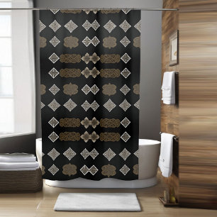 Moderna y elegante cortina de ducha Boho