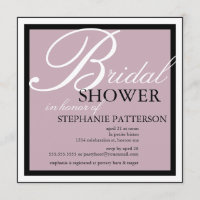 Moderna y elegante ducha de novia en invitación Li