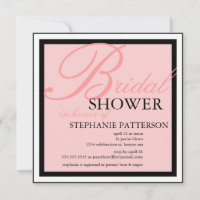 Moderna y elegante ducha de novias en invitación r