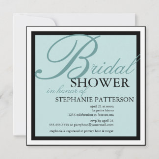 Moderna y elegante ducha nupcial en invitación Ver