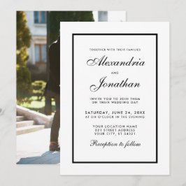 Moderna y elegante foto de la invitación a la boda