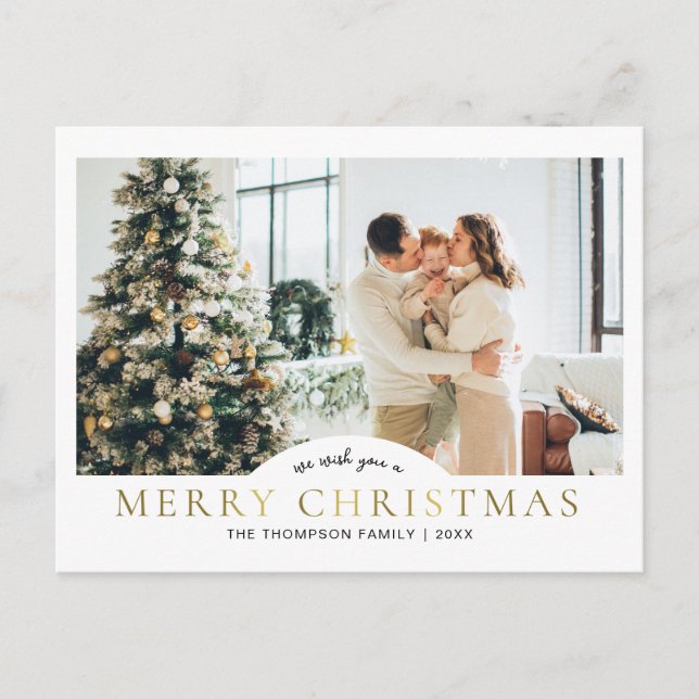 Moderna y elegante foto de Navidad de oro clásico (Anverso)