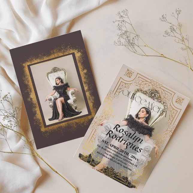 Moderna y elegante foto Quinceanera Invitación de  (Subido por el creador)