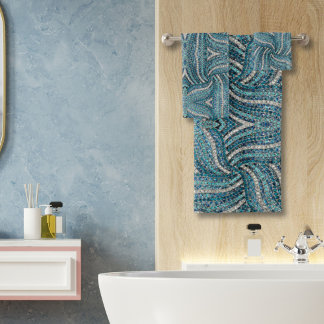 Moderna Y Elegante Girly Plata Turquesa Swirl Azul