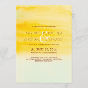 Moderna y elegante invitación a la boda acuática