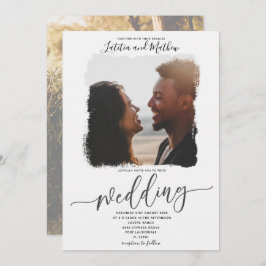 Moderna y elegante invitación a la boda fotográfic