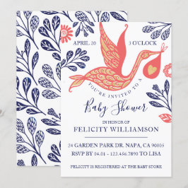 Moderna y elegante Invitación a la ducha de la niñ