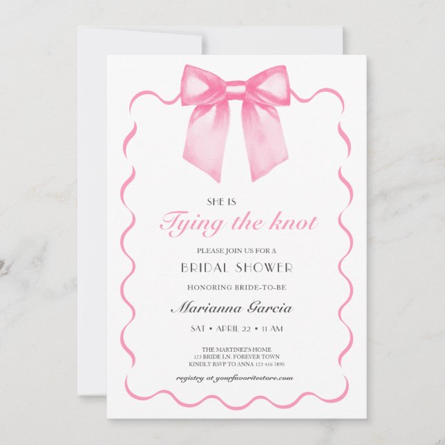 Moderna y elegante invitación a la ducha de novias (Anverso)