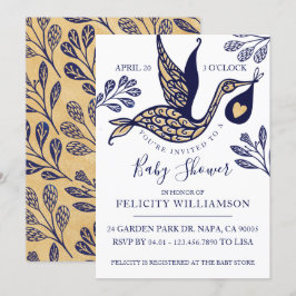 Moderna y elegante invitación a la ducha para bebé