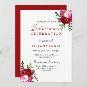 Moderna y elegante invitación a la Quinceañera de 