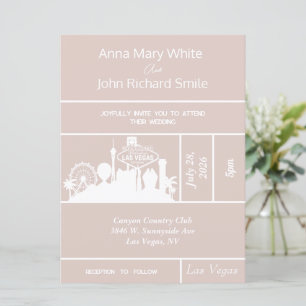 Moderna y elegante invitación a las Vegas City Sky