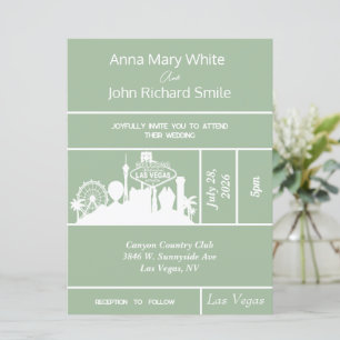 Moderna y elegante invitación a las Vegas City Sky