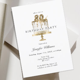 Moderna y elegante invitación al cumpleaños 80.