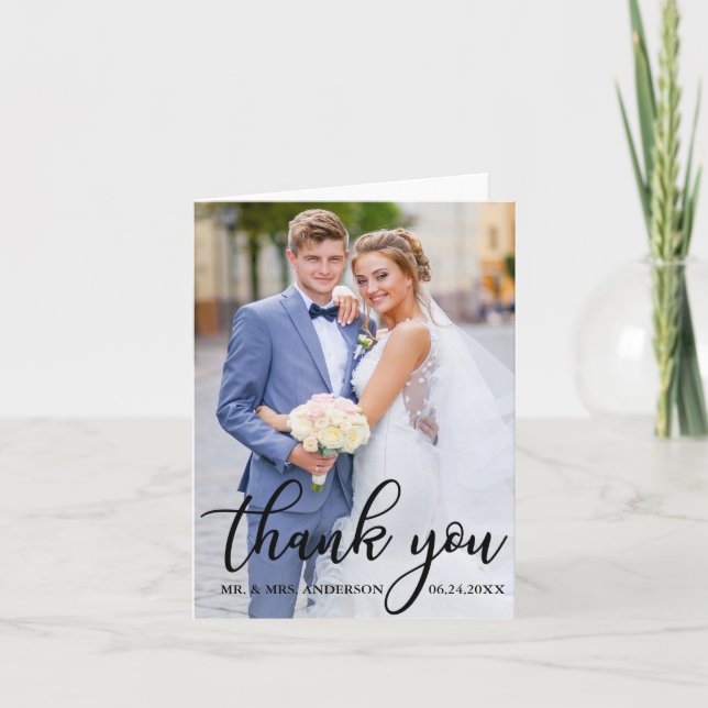 Moderna y elegante nota de foto de Wedding (Anverso)