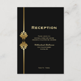 Moderna y elegante recepción de Boda de Oro Negra