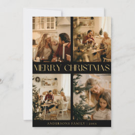 Moderna y elegante tarjeta de Navidad Black Merry