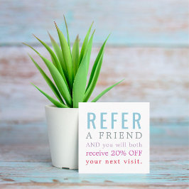 Moderna y elegante tarjeta de referencia de salón