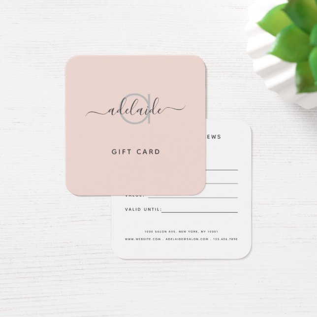 Moderna y elegante tarjeta de regalo de Rubor mono (Escritorio)