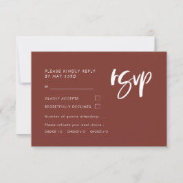 Moderna y elegante terracota RSVP con elección de 