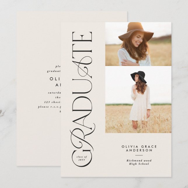 Moderna y elegante tipografía natural multifoto (Anverso / Reverso)