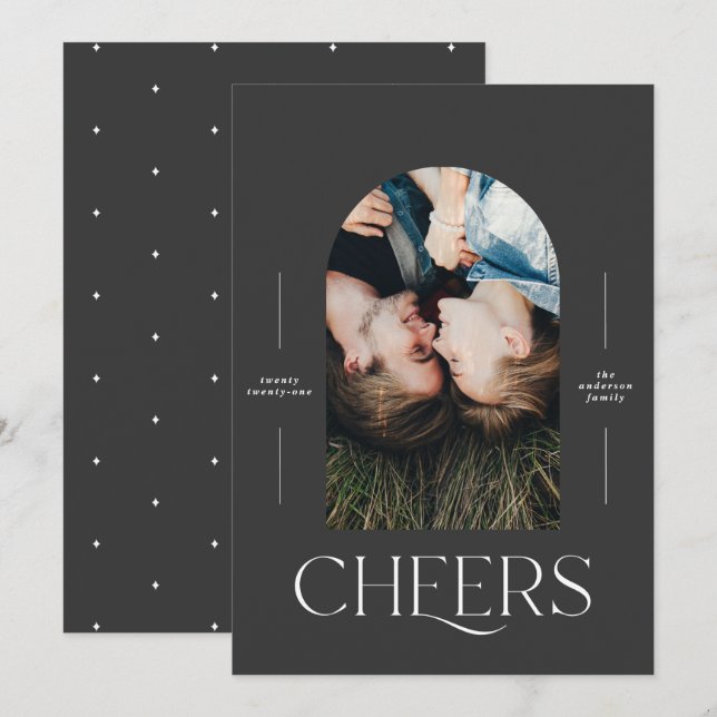Moderna y elegante tipografía Navidades de fotogra (Anverso / Reverso)