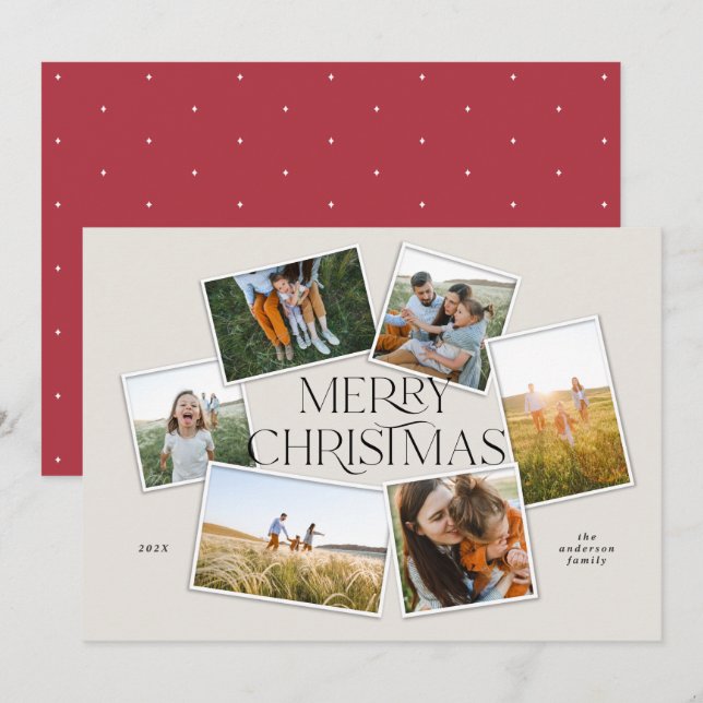 Moderna y elegante tipografía Navidades rojos y al (Anverso / Reverso)