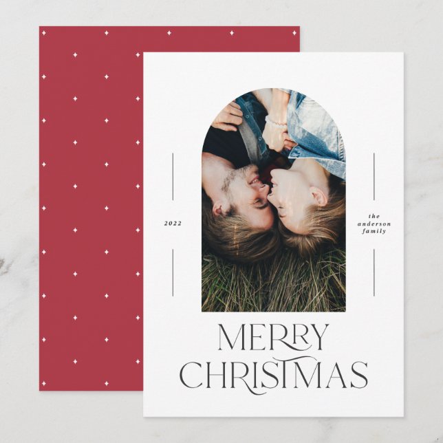 Moderna y elegante tipografía rojo 1 Navidades de  (Anverso / Reverso)