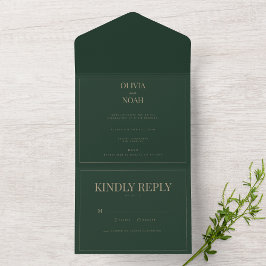 Moderna Y Elegante Todo En Una Tarjeta De Invitaci