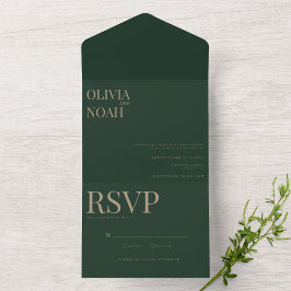 Moderna Y Elegante Todo En Una Tarjeta De Invitaci