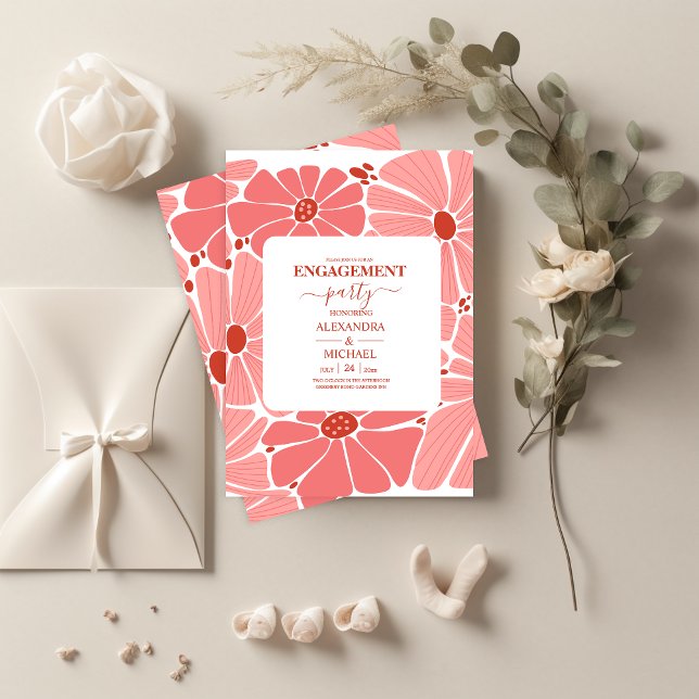 Moderna y genial invitación de compromiso de marga (Subido por el creador)