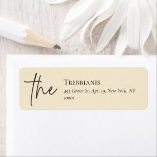 Moderna y Minimalista Etiqueta Beige
