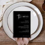 Moderna y Minimalista | Menú Boda negro<br><div class="desc">El elegante menú de boda negro es sencillo y minimalista,  pero muy elegante,  gracias a la escritura blanca y moderna a mano y al diseño depurado.</div>