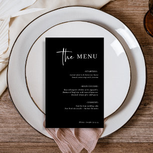 Moderna y Minimalista   Menú Boda negro
