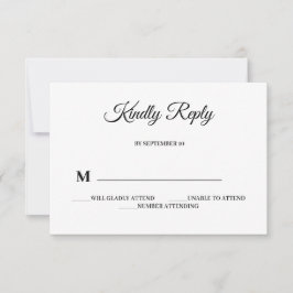 Moderna y Minimalista | Tarjeta RSVP de boda