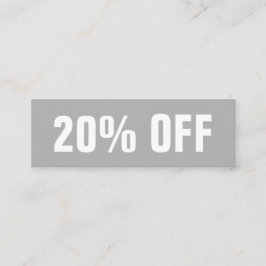 Moderna y moderna tarjeta de descuento minimalista