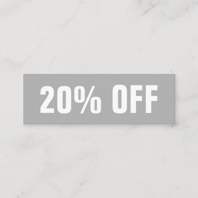 Moderna y moderna tarjeta de descuento minimalista (Anverso)