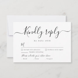 Moderna y sencilla boda de escritura elegante RSVP