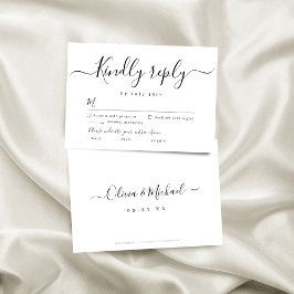 Moderna y sencilla boda de escritura elegante RSVP