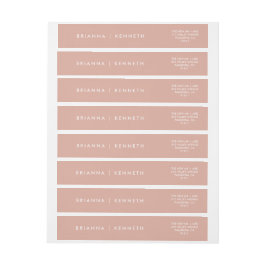 Moderna y sencilla boda elegante rosada y turbia