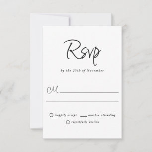 Moderna y simple boda casual RSVP