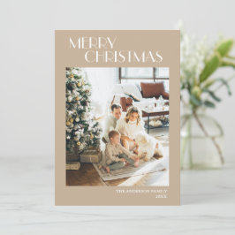 Moderna y simple foto beige de navidad