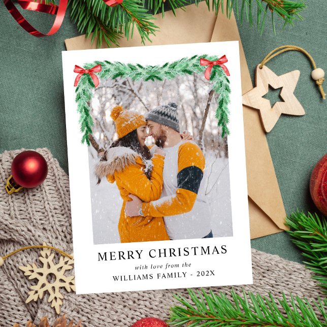 Moderna y simple foto de Navidad de Bow Merry (Subido por el creador)